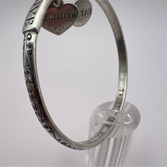 Brighton Power of Pink Ribbon Breast Cancer Gratitude Bangle Bracelet - Picture 8 of 16